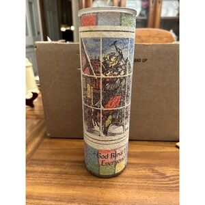God‎ Bless Everyone Scrooge Holiday Sugar Textured Royal Candle Co. NJ Sequalite